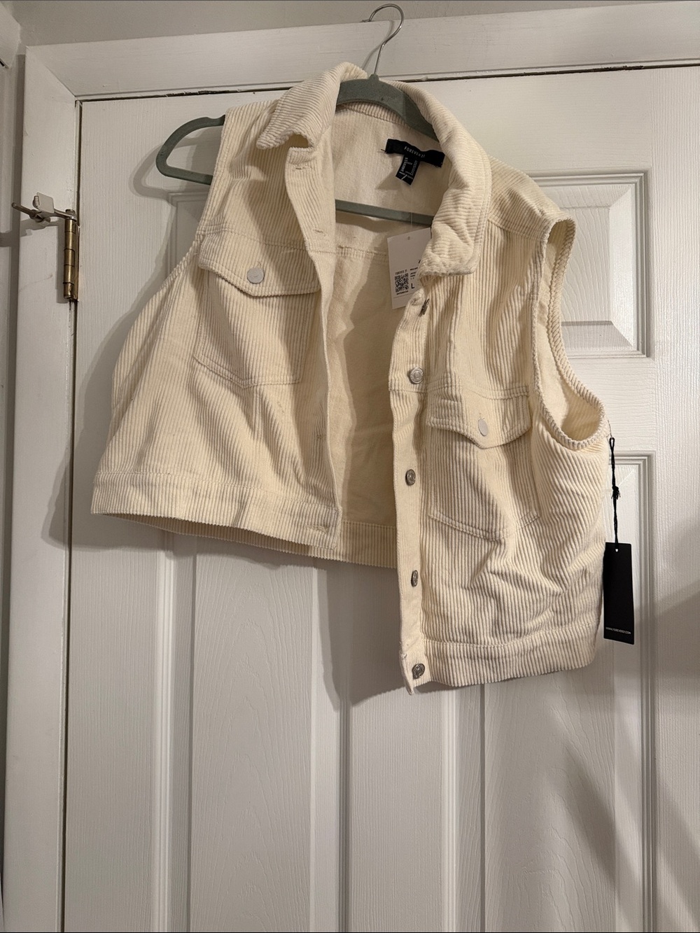 Forever 21 Cream Corduroy Jacket VestNEz